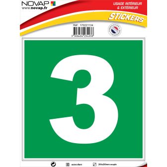 N°3 - 200x200mm - Adhésif Vert - 4234038