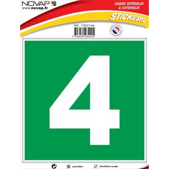 N°4 - 200x200mm - Adhésif Vert - 4234045