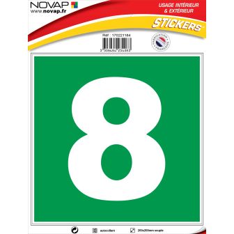 N°8 - 200x200mm - Adhésif Vert - 4234083