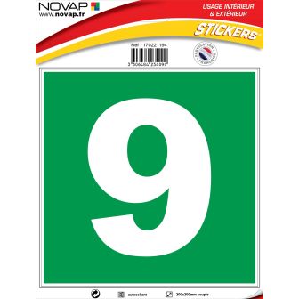 N°9 - 200x200mm - Adhésif Vert - 4234090