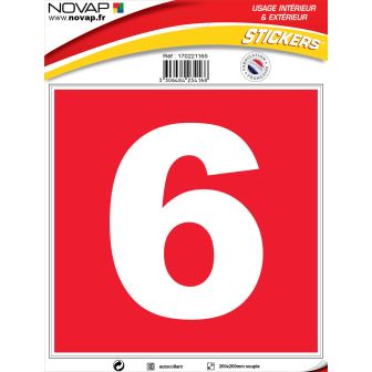 N°6 - 200x200mm - Adhésif Rouge - 4234168