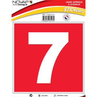 N°7 - 200x200mm - Adhésif Rouge - 4234175