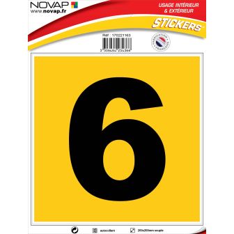 N°6 - 200x200mm - Adhésif Jaune- 4234366