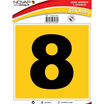 N°8 - 200x200mm - Adhésif Jaune- 4234380