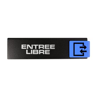 Plaque de porte Entrée libre - Europe design 175x45mm - 4260204