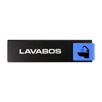 Plaque de porte Lavabos - Europe design 175x45mm - 4260495