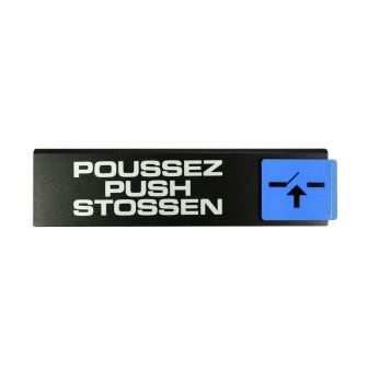 Plaque de porte Poussez Push Stossen - Europe design 175x45mm - 4260563