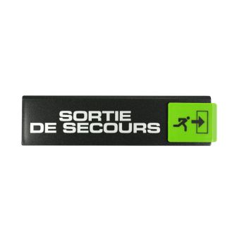 Plaque de porte Sortie de secours flèche droite - Europe design 175x45mm - 4260723
