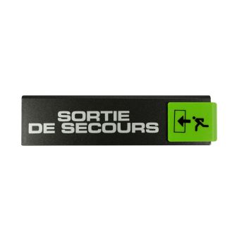 Plaque de porte Sortie de secours flèche gauche - Europe design 175x45mm - 4260730