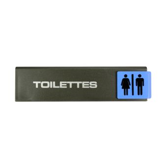 Plaque de porte Toilettes H/F - Europe design 175x45mm - 4260778