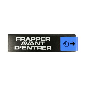 Plaque de porte Frappez avant d'entrer - Europe design 175x45mm - 4260853