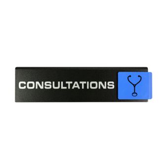 Plaque de porte Consultations - Europe design 175x45mm - 4260983