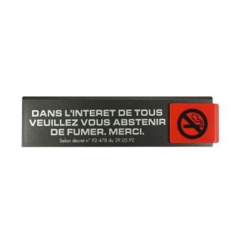 Plaque de porte Dans l'interet de tous veuillez vous abstenir de fumer. Merci - Europe design 175x45mm - 4261003