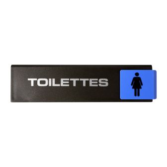 Plaque de porte Toilettes avec figurine dame - Europe design 175x45mm - 4261331