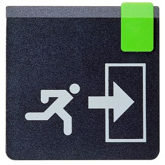 Plaque de porte Sortie de secours flèche droite - Europe design 95x95mm - 4270180