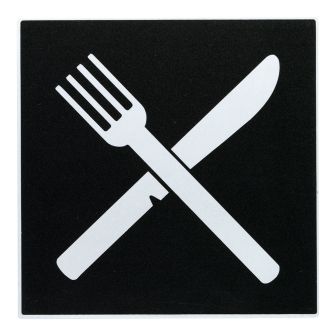 Plaque de porte Restaurant - Europe design 200x200mm - Novap
