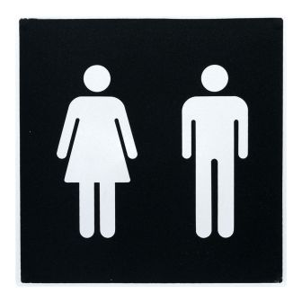 Plaque de porte Toilettes H/F - Europe design 200x200mm - Novap