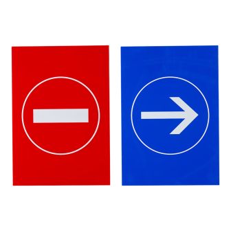 Lot de 2 plaques modulable rouge et bleue - Sens interdit & Sens obligatoire - Novap