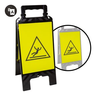 Chevalet de signalisation modulable noir - Sol glissant - Novap