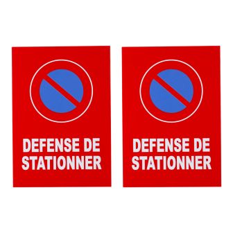 Lot de 2 plaques modulable rouge - Défense de stationner - Novap