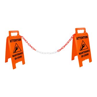 Kit Chevalets maintenance en cours Orange Fluo + 5m de chaine Ø6mm - Novap