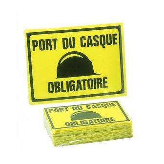 Lot de 10 panneaux port casque obligatoire 400X300mm - 4304441