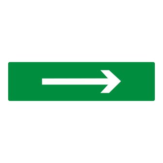 Plaque de porte Flèche sur fond vert - couleur 170x45mm - 4321394