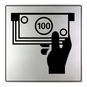 Plaquette distributeur de billets - ISO 7001 - NOVAP