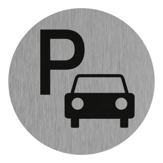 Plaque de porte Parking - Aluminium brosse Ø75mm - 4383101