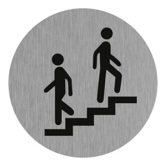 Plaque de porte Escalier - Aluminium brosse Ø75mm - 4383118