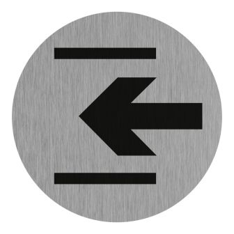 Plaque de porte Entrée (symbole) - Aluminium brosse Ø75mm - 4383149