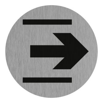 Plaque de porte Sortie (symbole) - Aluminium brosse Ø75mm - 4383156