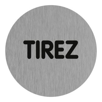 Plaque de porte Tirez - Aluminium brosse Ø75mm - 4383200