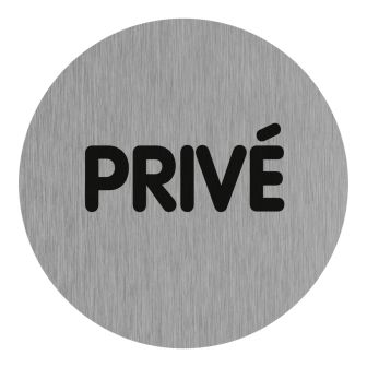 Plaque de porte Privé - Aluminium brosse Ø75mm - 4383224