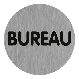 Plaque de porte Bureau (texte) - Aluminium brosse Ø75mm - 4383231