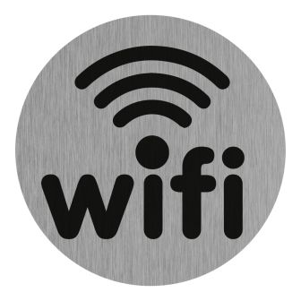 Plaque de porte zone Wifi - Aluminium brosse Ø75mm - 4383323