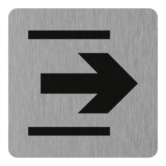 Plaque de porte Sortie (symbole) - Aluminium brosse 100x100mm - 4384153