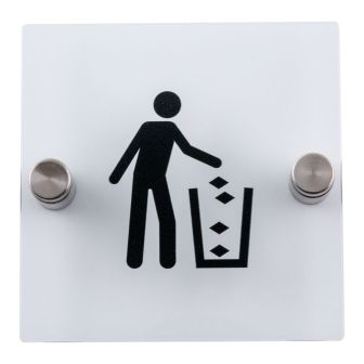 Plaque de porte transparente - Poubelle - Novap