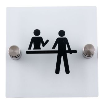 Plaque de porte transparente - Réception - Novap