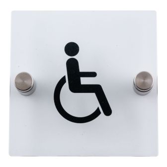Plaque de porte transparente - Toilettes PMR - 4386065