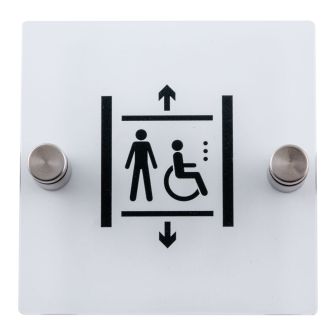 Plaque de porte transparente - Ascenseur PMR - Novap