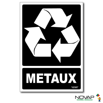 Panneau Recyclage déchets Métaux - Rigide A5 - Novap