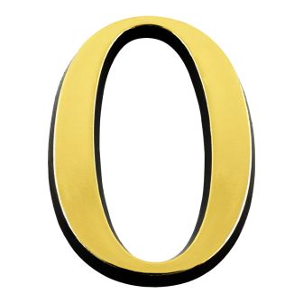 Chiffre 0 en relief autocollant - Or