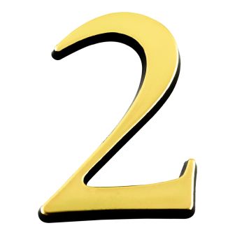 Chiffre 2 en relief autocollant - Or