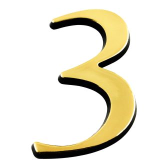 Chiffre 3 en relief autocollant - Or - Novap