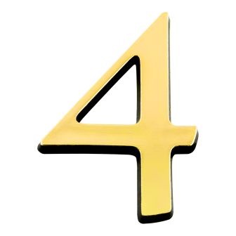 Chiffre 4 en relief autocollant - Or