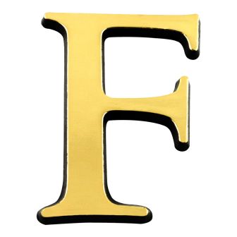 Lettre F en relief autocollant - Or