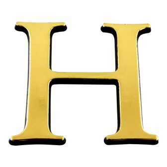Lettre H en relief autocollant - Or