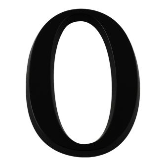 Chiffre 0 en relief autocollant - Noir - Novap