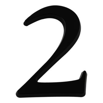Chiffre 2 en relief autocollant - Noir